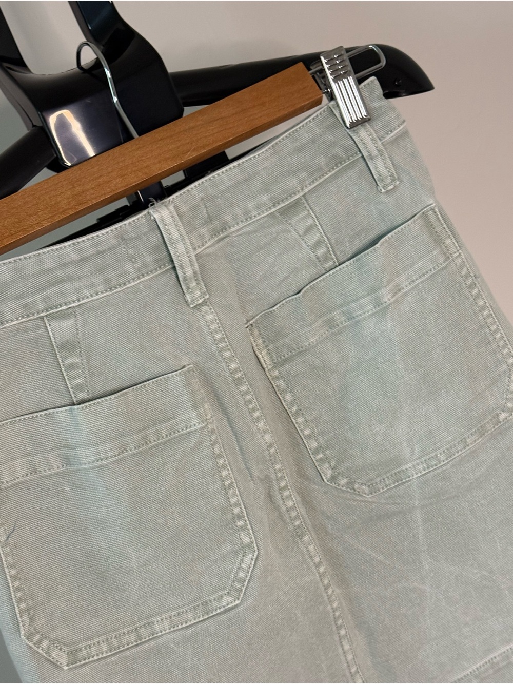 Madewell Button-Front Denim Mini Skirt Size 24 – Sage Green - Picture 6 of 9